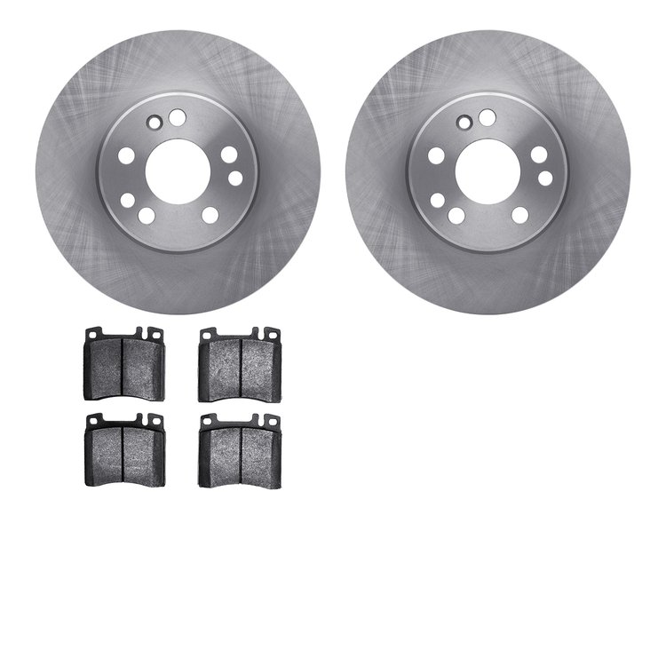 6302-63048 Brake Rotors with 3000-Series Ceramic Brake Pads Kit, 1991-1999 Mercedes-Benz, Position: Front