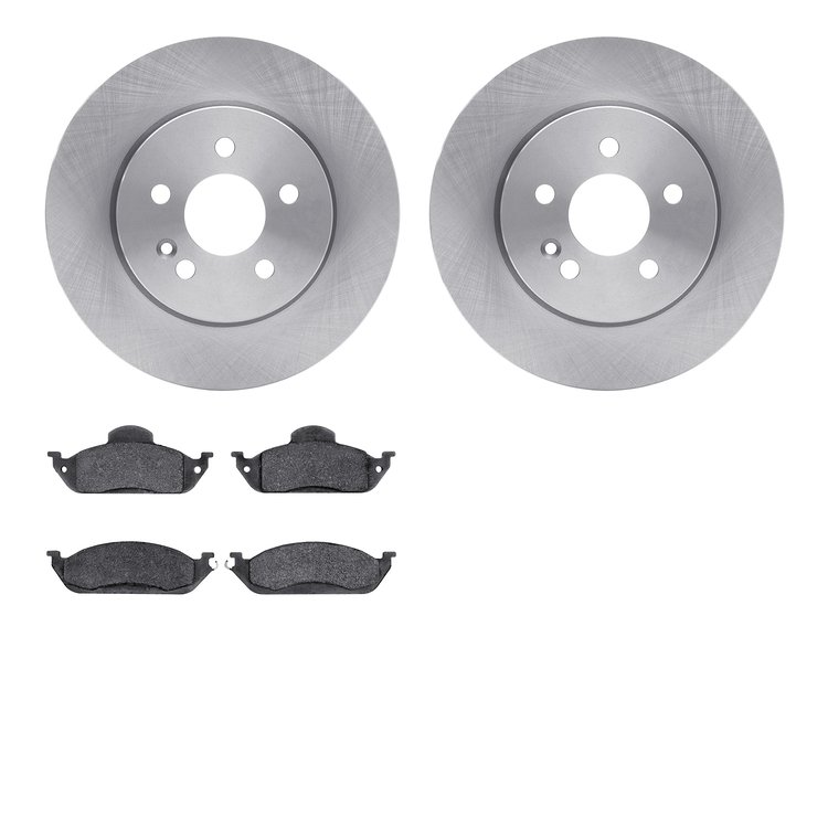 6302-63069 Brake Rotors with 3000-Series Ceramic Brake Pads Kit, 1998-2005 Mercedes-Benz, Position: Front