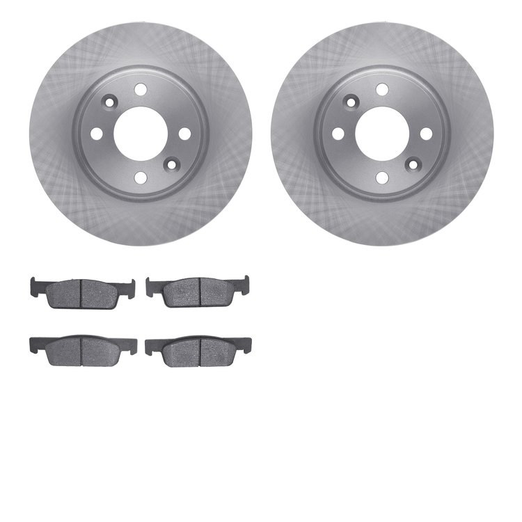 6302-63190 Brake Rotors with 3000-Series Ceramic Brake Pads Kit, 2015-2017 Renault, Position: Front