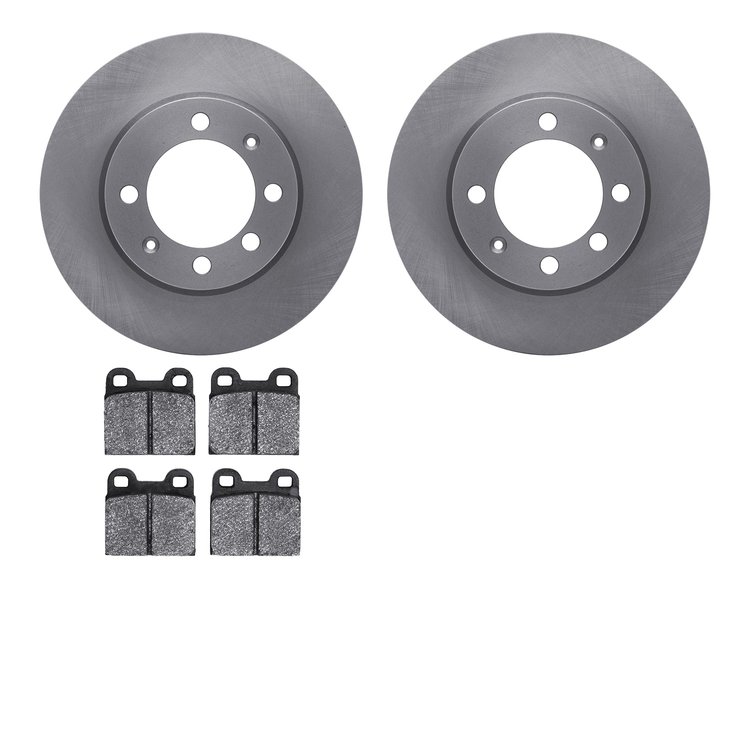 6302-65004 Brake Rotors with 3000-Series Ceramic Brake Pads Kit, 1969-1987 GM, Position: Rear
