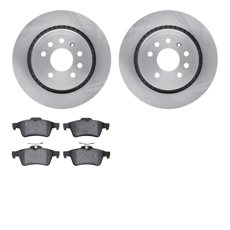 6302-65024 Brake Rotors with 3000-Series Ceramic Brake Pads Kit, 2003-2011 GM, Position: Rear
