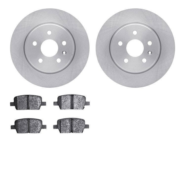 6302-65029 Brake Rotors with 3000-Series Ceramic Brake Pads Kit, Fits Select GM, Position: Rear