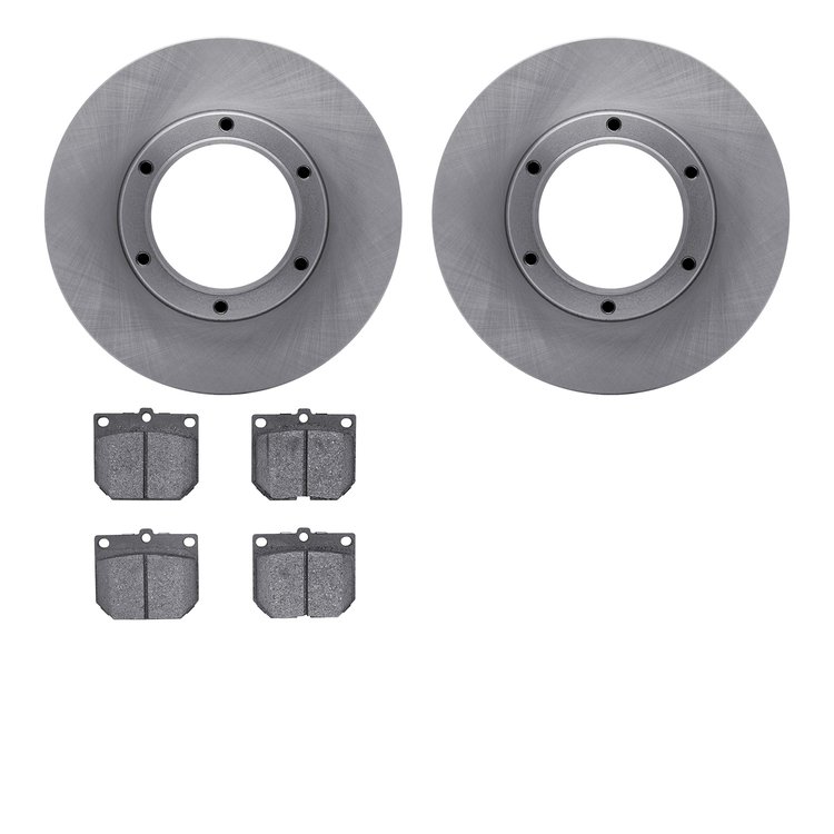 6302-67010 Brake Rotors with 3000-Series Ceramic Brake Pads Kit, 1980-1982 Infiniti/Nissan, Position: Front