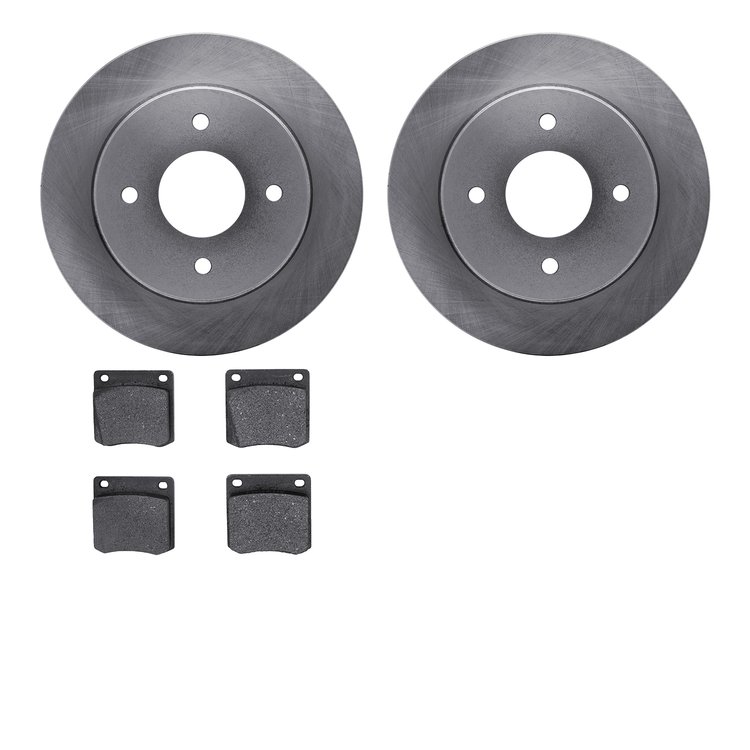 6302-67014 Brake Rotors with 3000-Series Ceramic Brake Pads Kit, 1979-1981 Infiniti/Nissan, Position: Rear