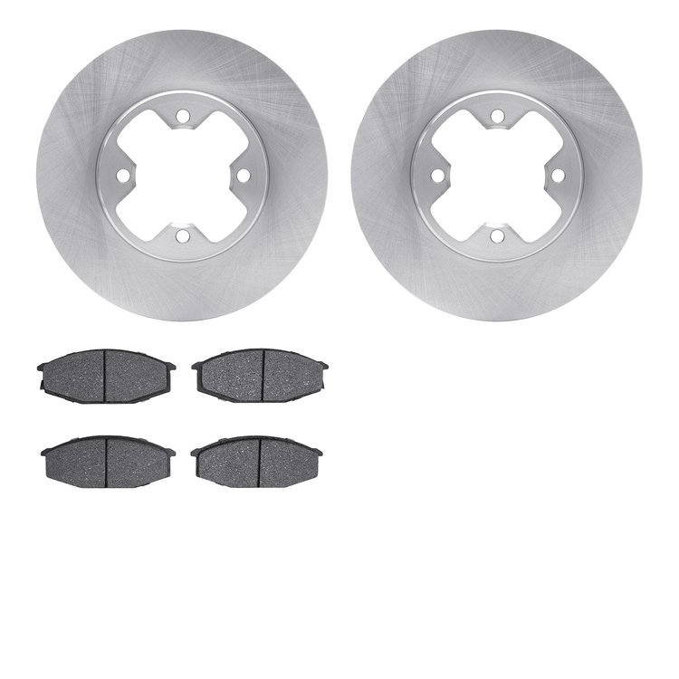 6302-67015 Brake Rotors with 3000-Series Ceramic Brake Pads Kit, 1979-1983 Infiniti/Nissan, Position: Front