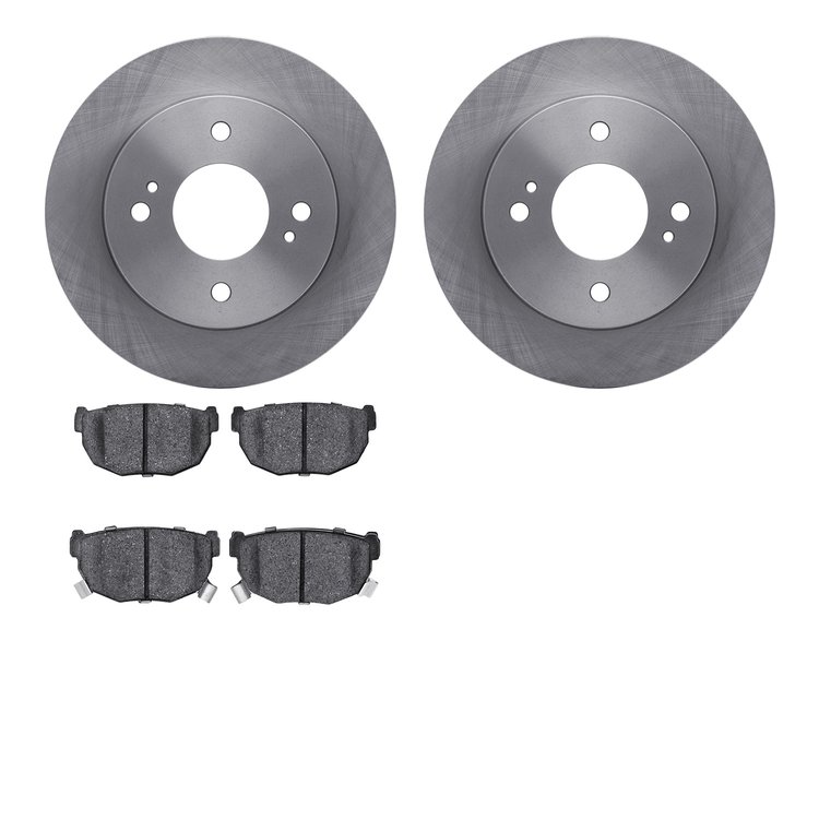 6302-67032 Brake Rotors with 3000-Series Ceramic Brake Pads Kit, 1989-1998 Infiniti/Nissan, Position: Rear