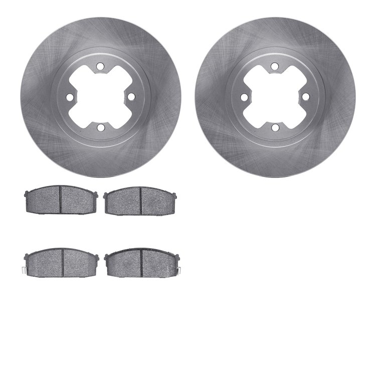 6302-67038 Brake Rotors with 3000-Series Ceramic Brake Pads Kit, 1981-1988 Infiniti/Nissan, Position: Front