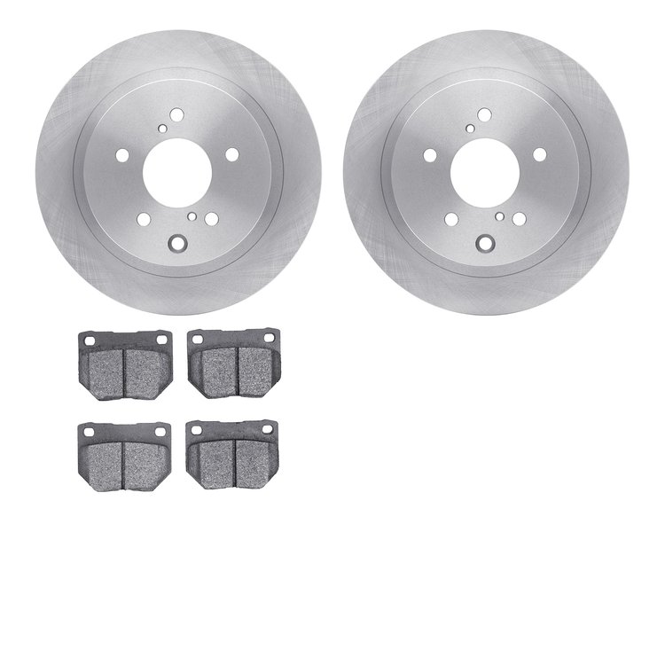 6302-67058 Brake Rotors with 3000-Series Ceramic Brake Pads Kit, 1989-1996 Infiniti/Nissan, Position: Rear