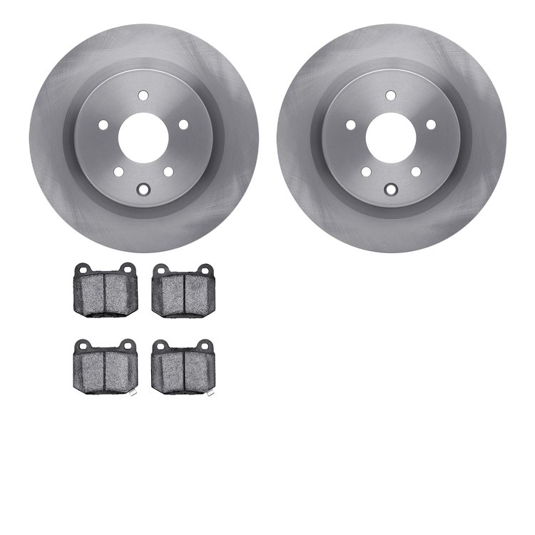 6302-68013 Brake Rotors with 3000-Series Ceramic Brake Pads Kit, 2003-2008 Infiniti/Nissan, Position: Rear