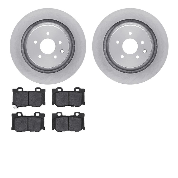 6302-68016 Brake Rotors with 3000-Series Ceramic Brake Pads Kit, 2008-2020 Infiniti/Nissan, Position: Rear