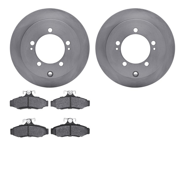 6302-72004 Brake Rotors with 3000-Series Ceramic Brake Pads Kit, 1997-2004 Mitsubishi, Position: Rear