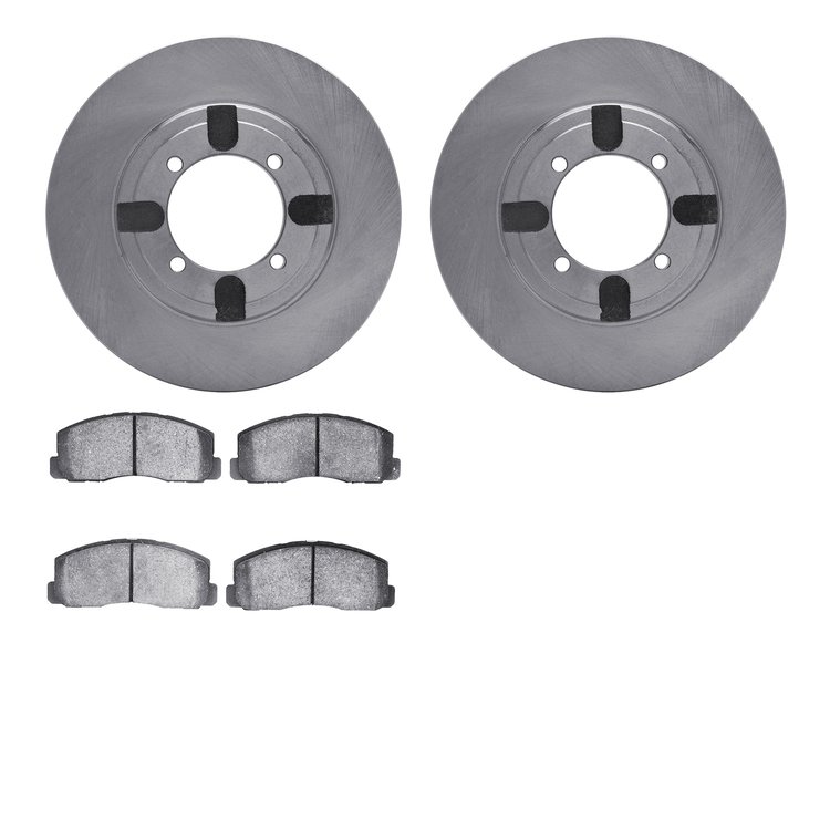 6302-72013 Brake Rotors with 3000-Series Ceramic Brake Pads Kit, 1984-1990 Multiple Makes/Models, Position: Front