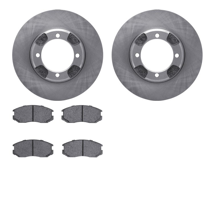 6302-72058 Brake Rotors with 3000-Series Ceramic Brake Pads Kit, 1991-1991 Mopar, Position: Front