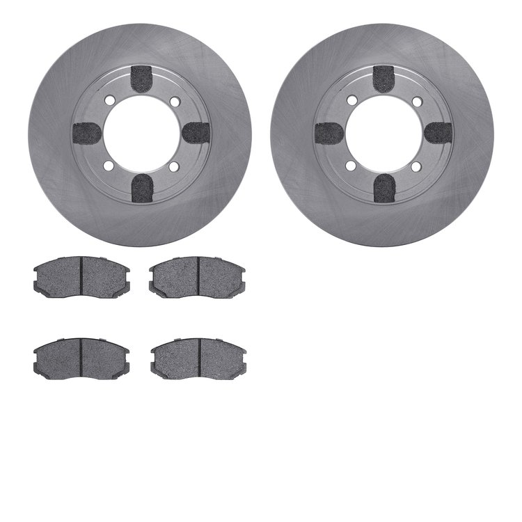 6302-72061 Brake Rotors with 3000-Series Ceramic Brake Pads Kit, 1992-1992 Mitsubishi, Position: Front