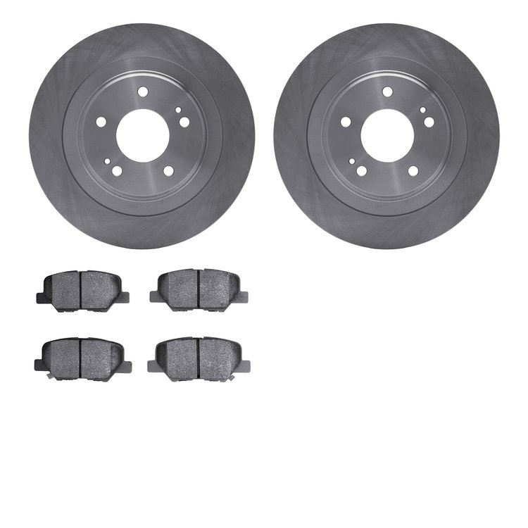 6302-72087 Brake Rotors with 3000-Series Ceramic Brake Pads Kit, Fits Select Mitsubishi, Position: Rear