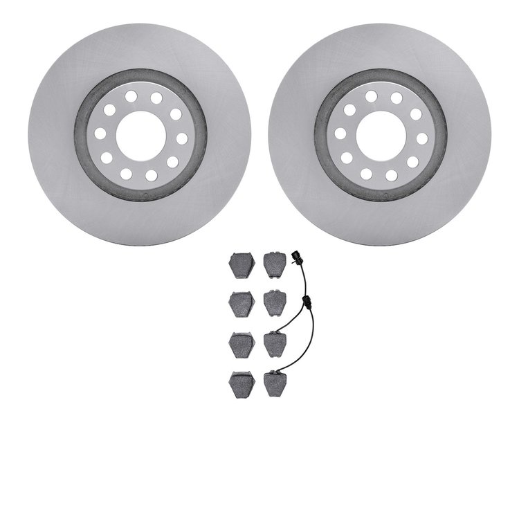 6302-73003 Brake Rotors with 3000-Series Ceramic Brake Pads Kit, 2000-2003 Audi/Volkswagen, Position: Front
