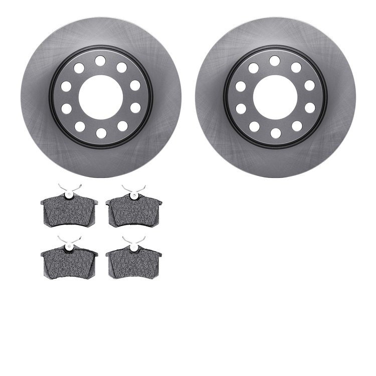 6302-73023 Brake Rotors with 3000-Series Ceramic Brake Pads Kit, 2000-2008 Audi/Volkswagen, Position: Rear