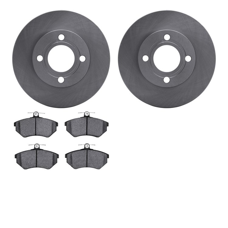 6302-73037 Brake Rotors with 3000-Series Ceramic Brake Pads Kit, 1984-1987 Audi/Volkswagen, Position: Front