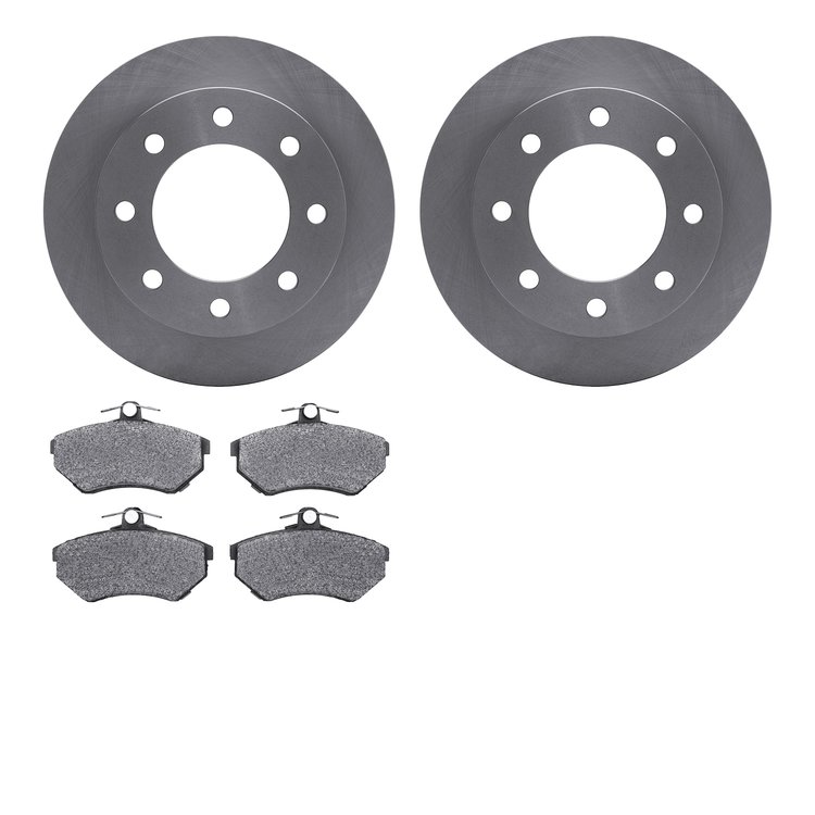6302-73043 Brake Rotors with 3000-Series Ceramic Brake Pads Kit, 1980-1983 Audi/Volkswagen, Position: Front