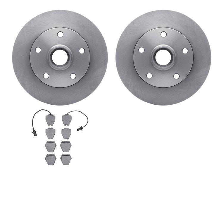 6302-73045 Brake Rotors with 3000-Series Ceramic Brake Pads Kit, 1999-2004 Audi/Volkswagen, Position: Front