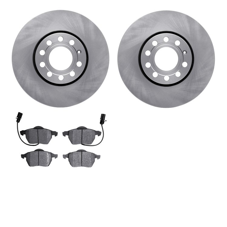 6302-73047 Brake Rotors with 3000-Series Ceramic Brake Pads Kit, 1998-2008 Audi/Volkswagen, Position: Front