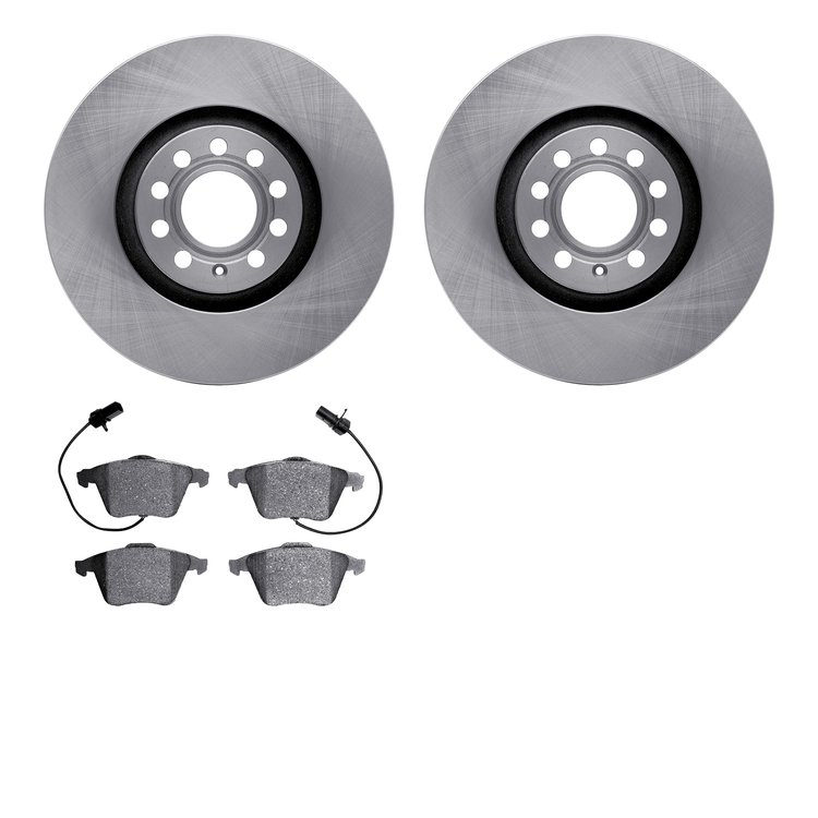6302-73051 Brake Rotors with 3000-Series Ceramic Brake Pads Kit, 2000-2009 Audi/Volkswagen, Position: Front