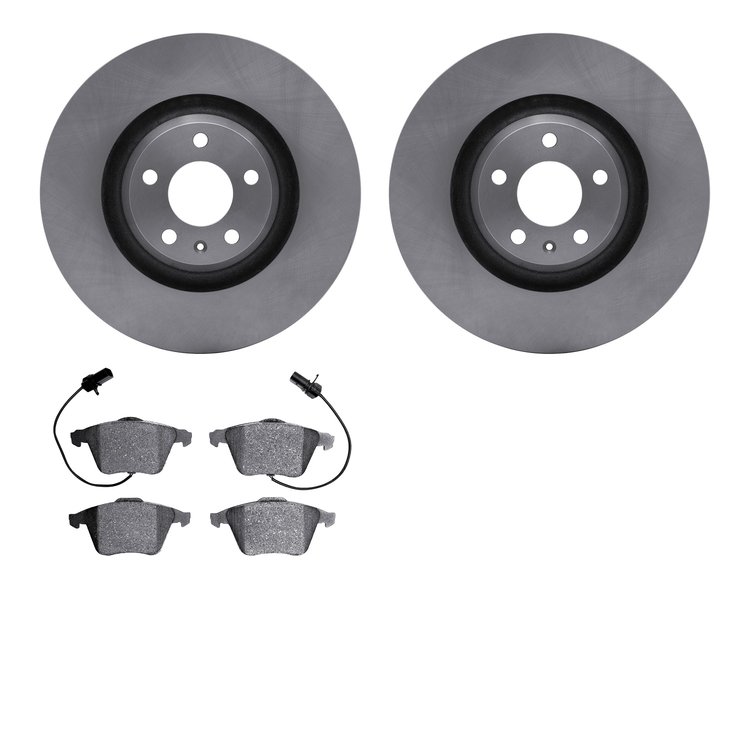 6302-73052 Brake Rotors with 3000-Series Ceramic Brake Pads Kit, 2005-2011 Audi/Volkswagen, Position: Front