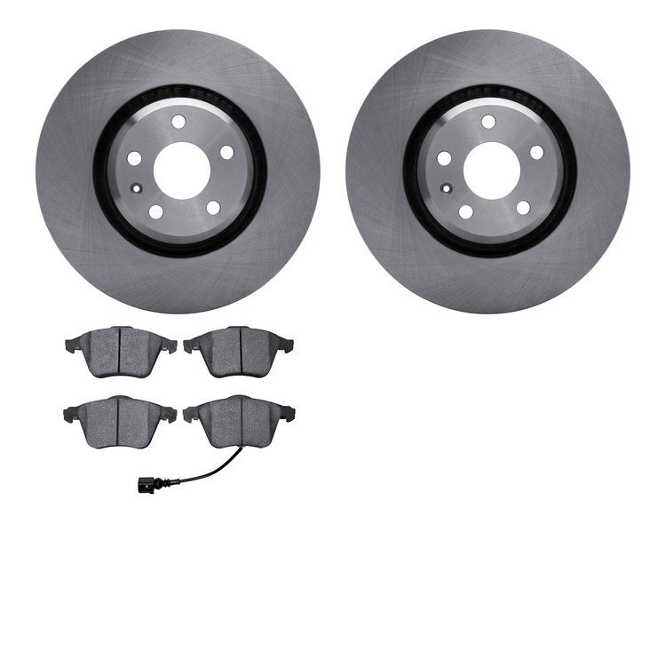 6302-73065 Brake Rotors with 3000-Series Ceramic Brake Pads Kit, 2008-2011 Audi/Volkswagen, Position: Front