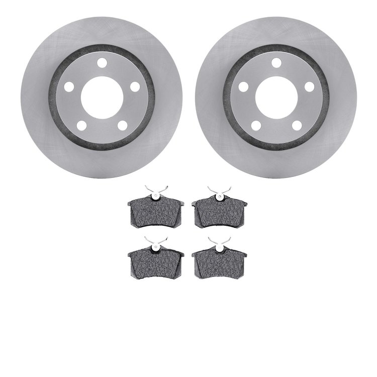 6302-74009 Brake Rotors with 3000-Series Ceramic Brake Pads Kit, 1999-2005 Audi/Volkswagen, Position: Rear