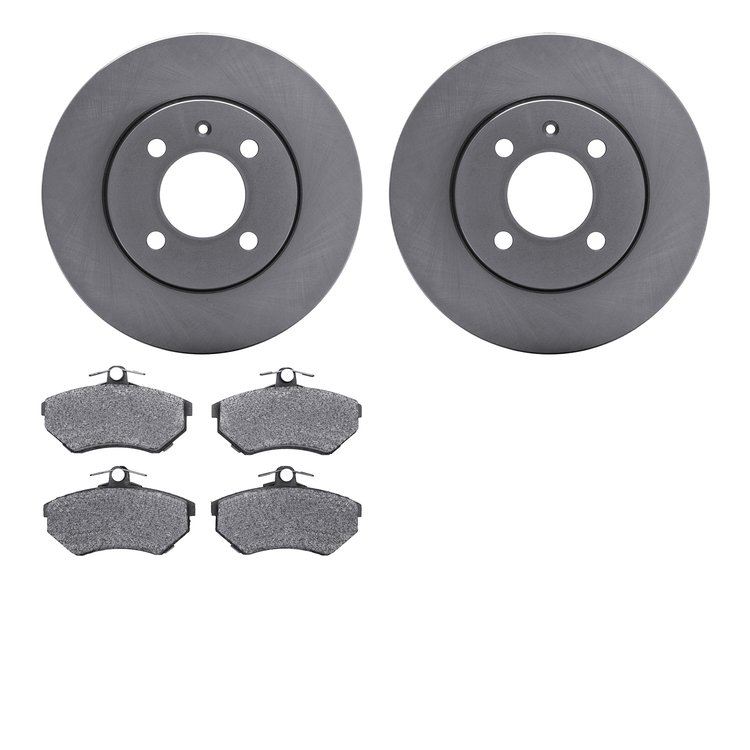6302-74020 Brake Rotors with 3000-Series Ceramic Brake Pads Kit, 1996-1997 Audi/Volkswagen, Position: Front