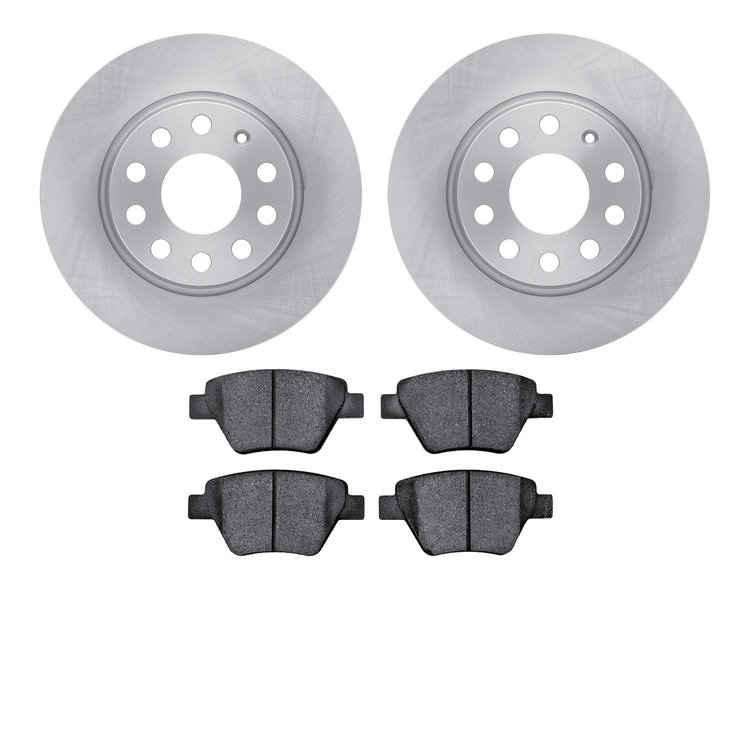 6302-74023 Brake Rotors with 3000-Series Ceramic Brake Pads Kit, 2005-2018 Audi/Volkswagen, Position: Rear