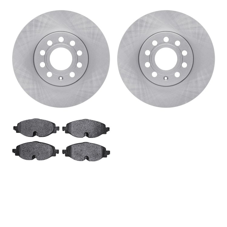 6302-74027 Brake Rotors with 3000-Series Ceramic Brake Pads Kit, Fits Select Audi/Volkswagen, Position: Front