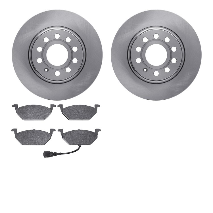 6302-74064 Brake Rotors with 3000-Series Ceramic Brake Pads Kit, 2011-2015 Audi/Volkswagen, Position: Front