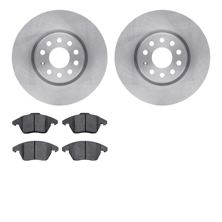 6302-74082 Brake Rotors with 3000-Series Ceramic Brake Pads Kit, 2005-2018 Audi/Volkswagen, Position: Front