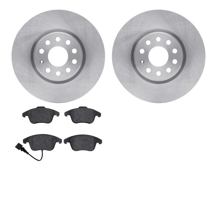 6302-74088 Brake Rotors with 3000-Series Ceramic Brake Pads Kit, 2009-2020 Audi/Volkswagen, Position: Front
