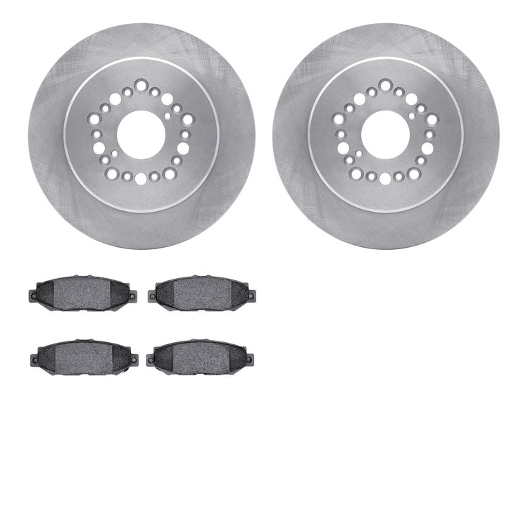 6302-75007 Brake Rotors with 3000-Series Ceramic Brake Pads Kit, 1992-2000 Lexus/Toyota/Scion, Position: Rear