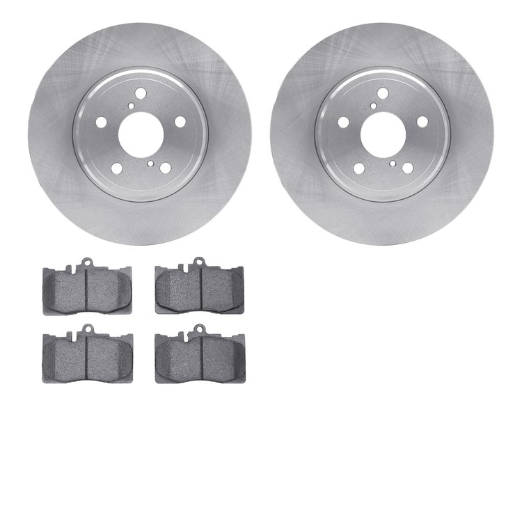 6302-75013 Brake Rotors with 3000-Series Ceramic Brake Pads Kit, 2001-2006 Lexus/Toyota/Scion, Position: Front
