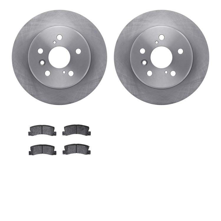 6302-76055 Brake Rotors with 3000-Series Ceramic Brake Pads Kit, 1992-2003 Lexus/Toyota/Scion, Position: Rear