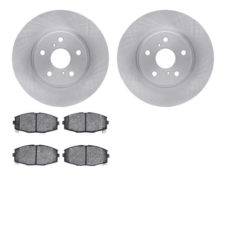 6302-76075 Brake Rotors with 3000-Series Ceramic Brake Pads Kit, 1986-1992 Lexus/Toyota/Scion, Position: Front