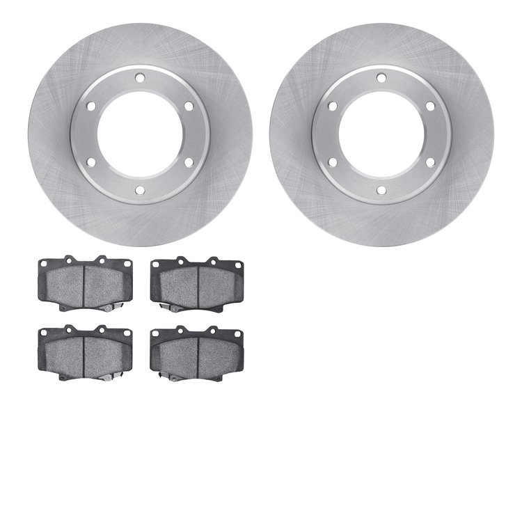 6302-76088 Brake Rotors with 3000-Series Ceramic Brake Pads Kit, 1990-1992 Lexus/Toyota/Scion, Position: Front