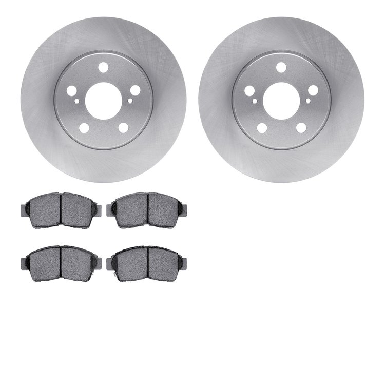 6302-76092 Brake Rotors with 3000-Series Ceramic Brake Pads Kit, 1994-1997 Lexus/Toyota/Scion, Position: Front