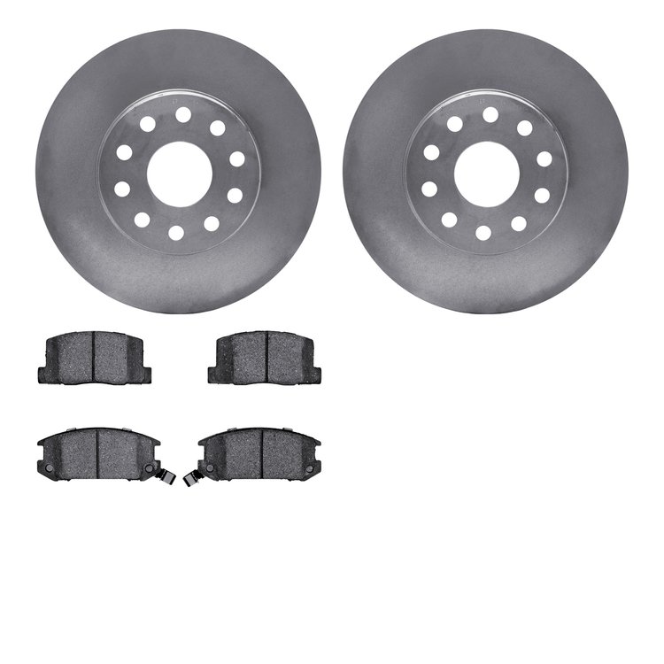 6302-76109 Brake Rotors with 3000-Series Ceramic Brake Pads Kit, 1992-1995 Lexus/Toyota/Scion, Position: Rear