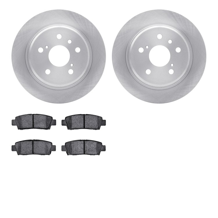 6302-76111 Brake Rotors with 3000-Series Ceramic Brake Pads Kit, 1995-1999 Lexus/Toyota/Scion, Position: Rear
