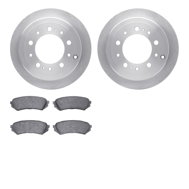 6302-76116 Brake Rotors with 3000-Series Ceramic Brake Pads Kit, 1998-2007 Lexus/Toyota/Scion, Position: Rear