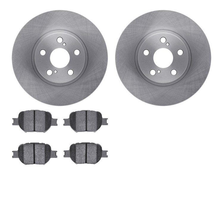 6302-76118 Brake Rotors with 3000-Series Ceramic Brake Pads Kit, 2000-2010 Lexus/Toyota/Scion, Position: Front