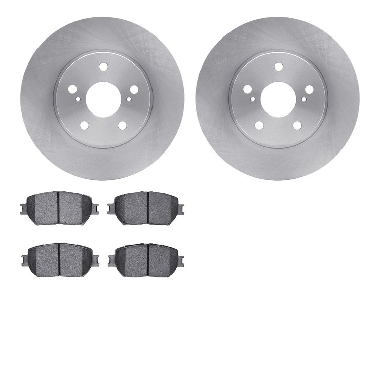 6302-76141 Brake Rotors with 3000-Series Ceramic Brake Pads Kit, 2002-2003 Lexus/Toyota/Scion, Position: Front
