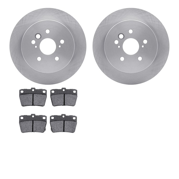 6302-76152 Brake Rotors with 3000-Series Ceramic Brake Pads Kit, 2004-2005 Lexus/Toyota/Scion, Position: Rear