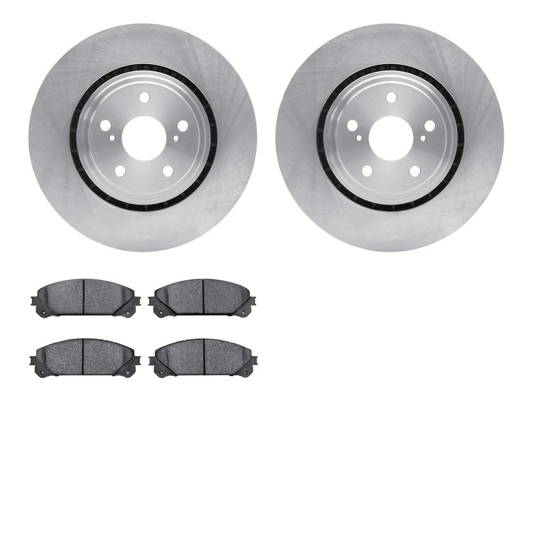 6302-76164 Brake Rotors with 3000-Series Ceramic Brake Pads Kit, 2008-2021 Lexus/Toyota/Scion, Position: Front