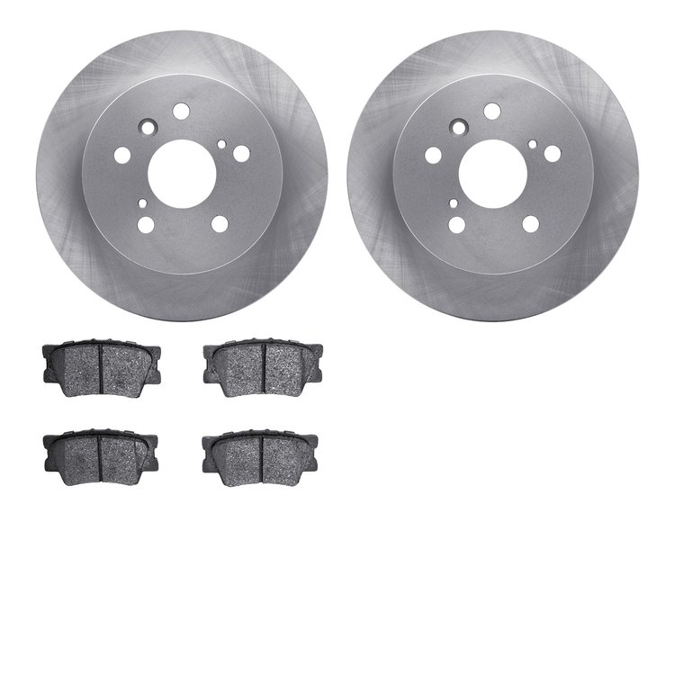 6302-76180 Brake Rotors with 3000-Series Ceramic Brake Pads Kit, 2012-2018 Lexus/Toyota/Scion, Position: Rear