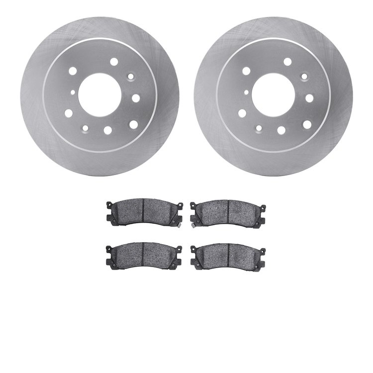 6302-80002 Brake Rotors with 3000-Series Ceramic Brake Pads Kit, 1988-1989 Ford/Lincoln/Mercury/Mazda, Position: Rear